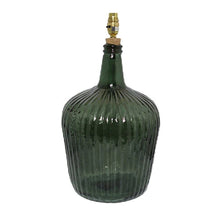  Ripple Olive Green Recycled Glass Lamp Base-46 cm