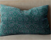 Blue Paisley Design Cotton Velvet Square Cushion 50 x 50 cm