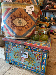  Hand Painted Indian Lift Top Chest