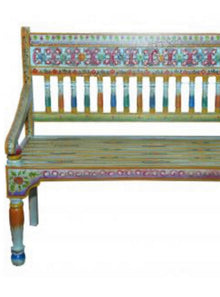 Hand Painted Indian Bench