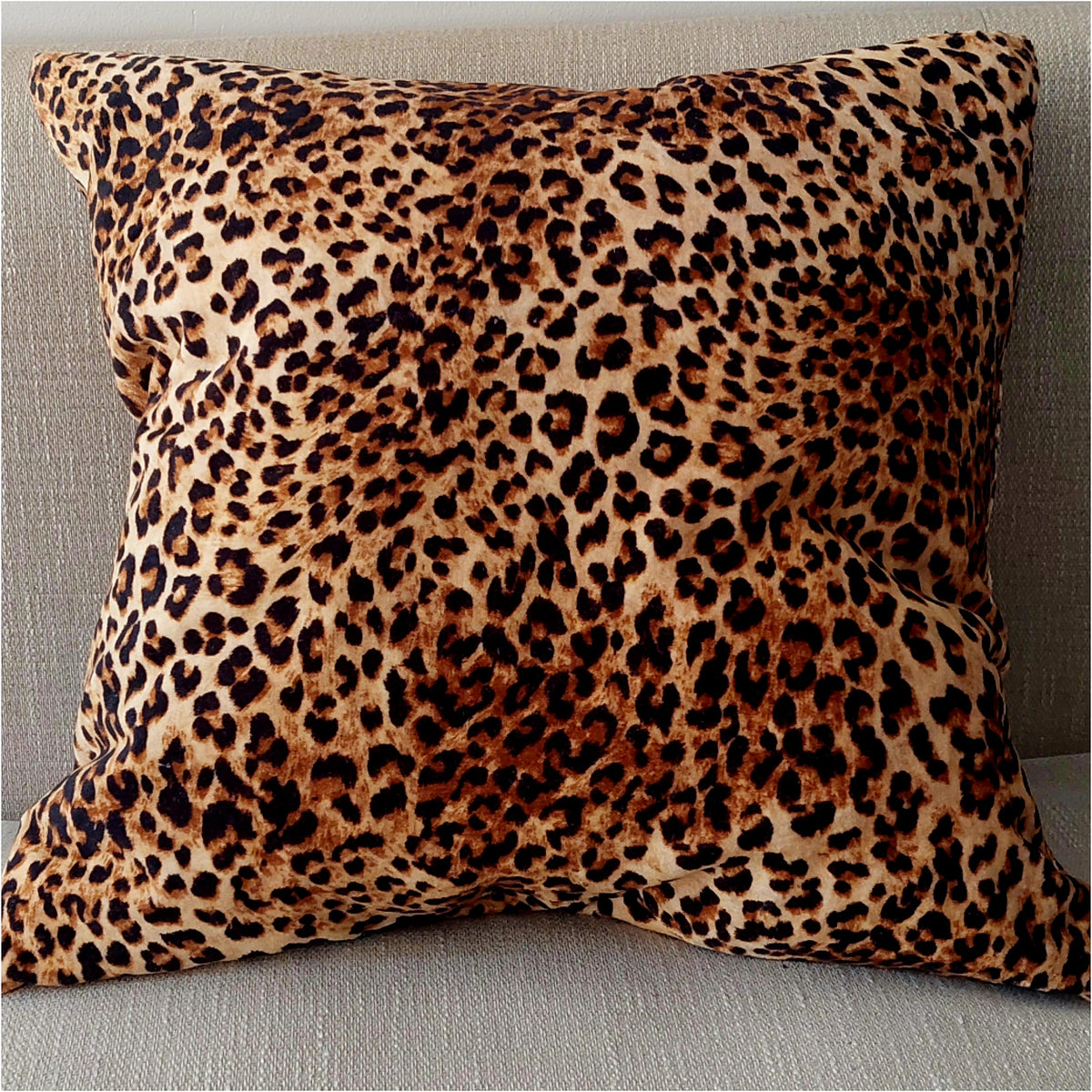 Leopard Print Cotton Velvet Cushion 50 x 50 Scape Interiors