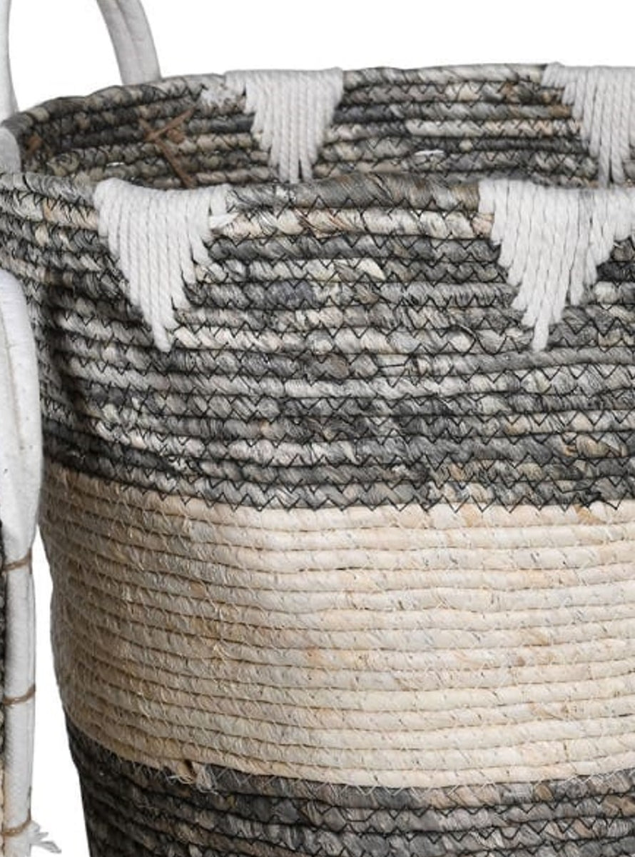 Large Grey & White Rope Baskets Scape Interiors