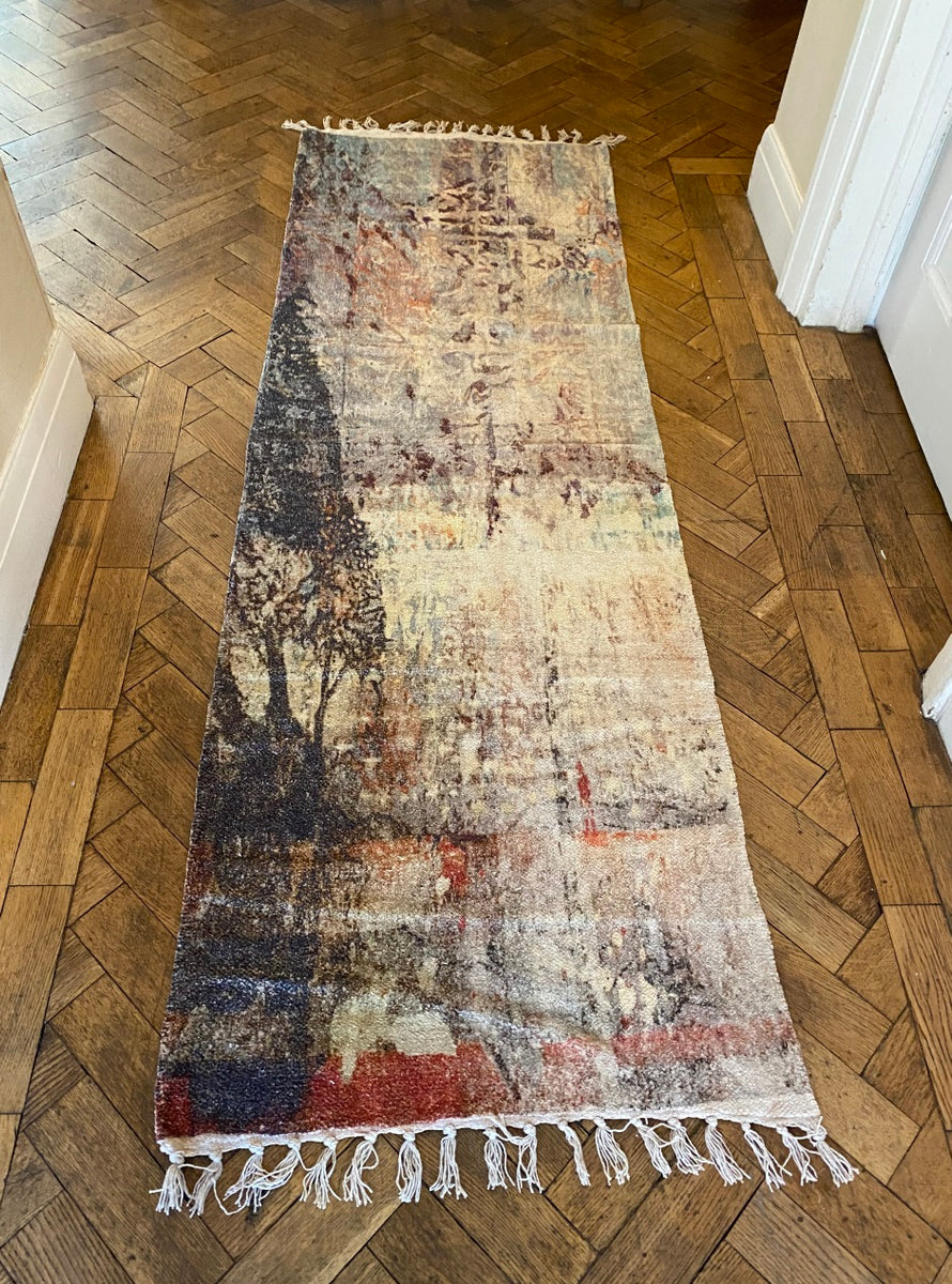 Muted Rustic Tones Chenille Runner 60 x 180 cm Scape Interiors