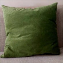  Olive Green Plain Cotton Velvet Cushion 50 x 50 cm