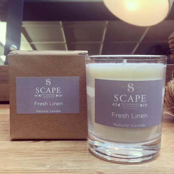Natural Organic Fresh Linen Scented Vegan Candle | Scape Interiors