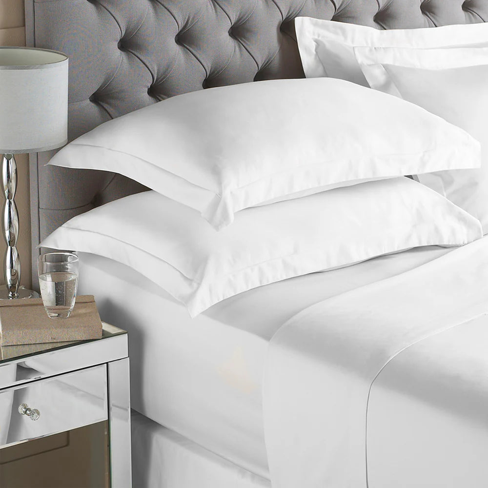200 Thread White double Fitted Sheet