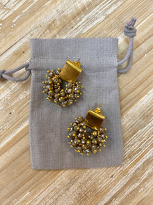  Grey Crystal Cluster Bead Earrings