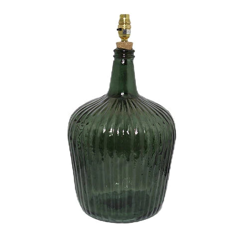Ripple Olive Green Recycled Glass Lamp Base-46 cm