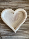 White Washed Wooden Heart Tray