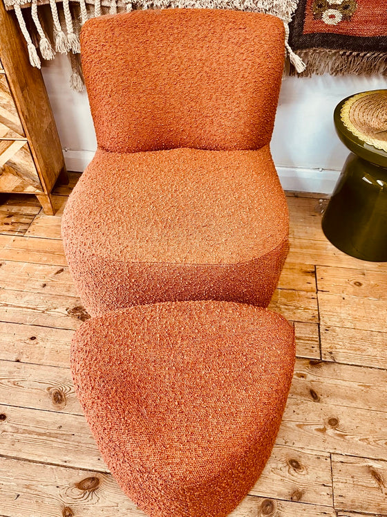 Bouclette  Occasional Chair- Rust Orange