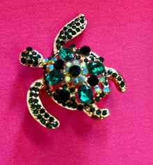  Sea Green Turtle Brooch/Scarf Pin