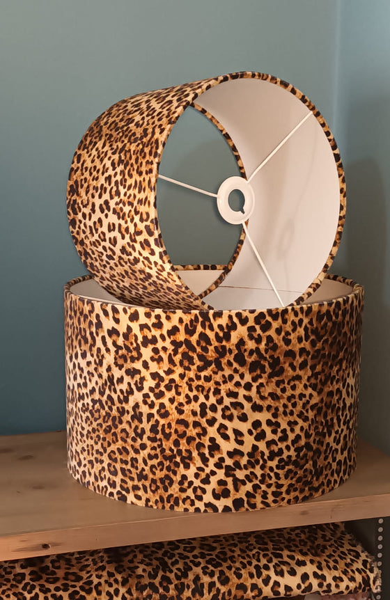 Leopard Print Velvet Lampshade 30cm