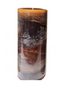 7 X 15 Brown Textured Candle
