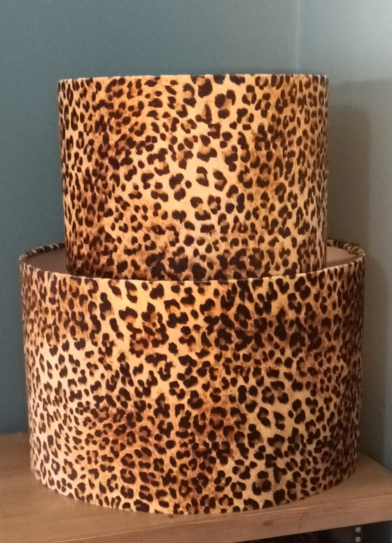 Leopard Print Velvet Lampshade 30cm