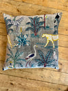 Grey Jungle Cotton Velvet Cushion