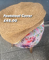 Natural Raffia Footstool Cover