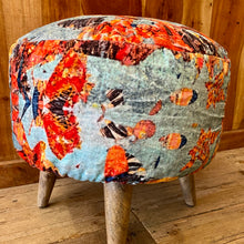  Mary Printed Velvet Footstool Cover