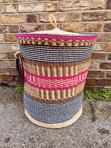  Large Lidded Woven Laundry Basket