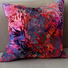  Blooming Pink Cotton Velvet Large Square Cushion 50 x 50 cm