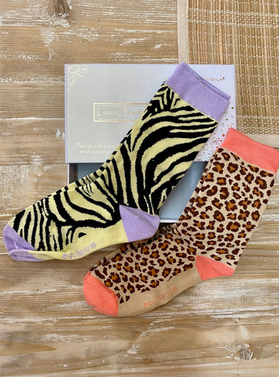 Bamboo Socks Animal Print