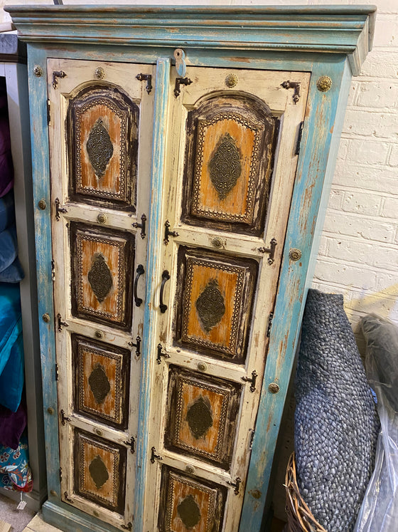 Ornate Coloured Tall Painted Cabinet