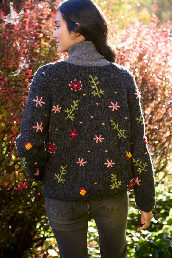 Large black Lugano Cardigan