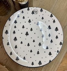  Christmas Dinner Plate White & Black