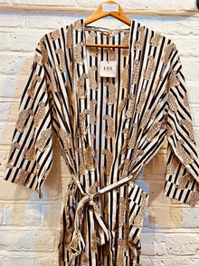  Cotton Black & White Cheetah Kimono