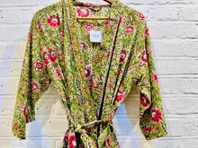  Cotton Floral Green & Pink Kimono