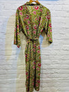 Cotton Floral Green & Pink Kimono