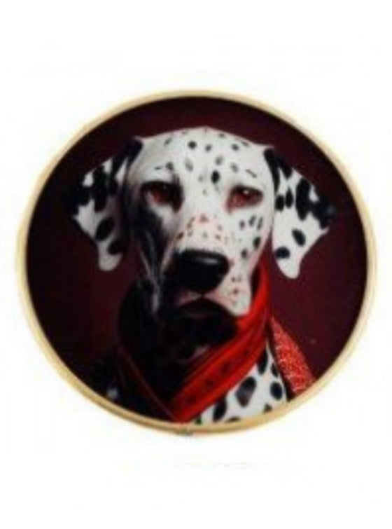 Single Dog  Head Glass Coasters