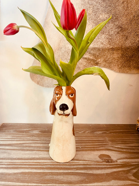 Top Dog Basset Vase
