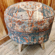  Dark Jute Kilim Footstool Cover