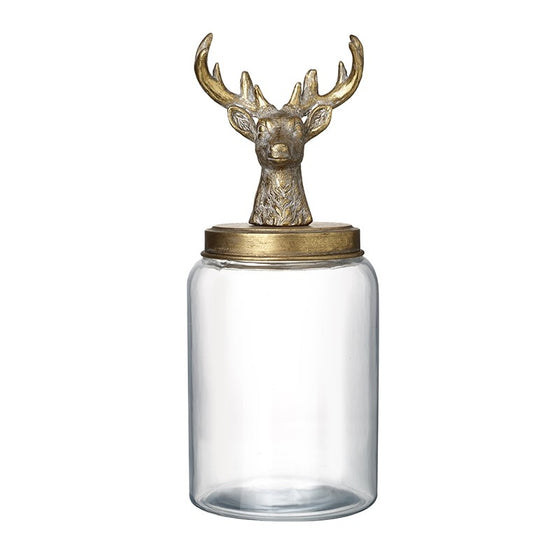 Deer Top Glass Jar Large