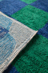 Eleanor Check & Scallop Cotton Rug Blue & Green