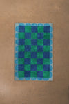 Eleanor Check & Scallop Cotton Rug Blue & Green