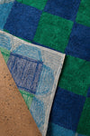Eleanor Check & Scallop Cotton Rug Blue & Green