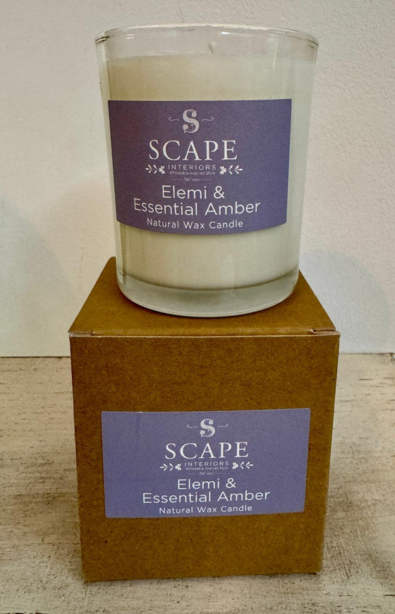 elimi & essential amber candle scented candle natural wax