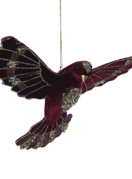 Felt Glitter Bird Red