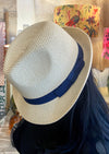 Foldable Natural Trilby Hat with Black Band and Bag