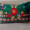 Green Embroidered Floral Cushion