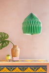green hanging paper lampshade
