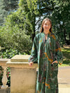 Green Velvet Tropical Dressing Gown