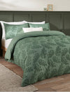 Seville Leaf Tufted Green King Duvet Set Green
