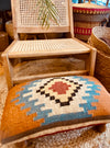 Hand Woven Green Kilim Rectangle Footstool