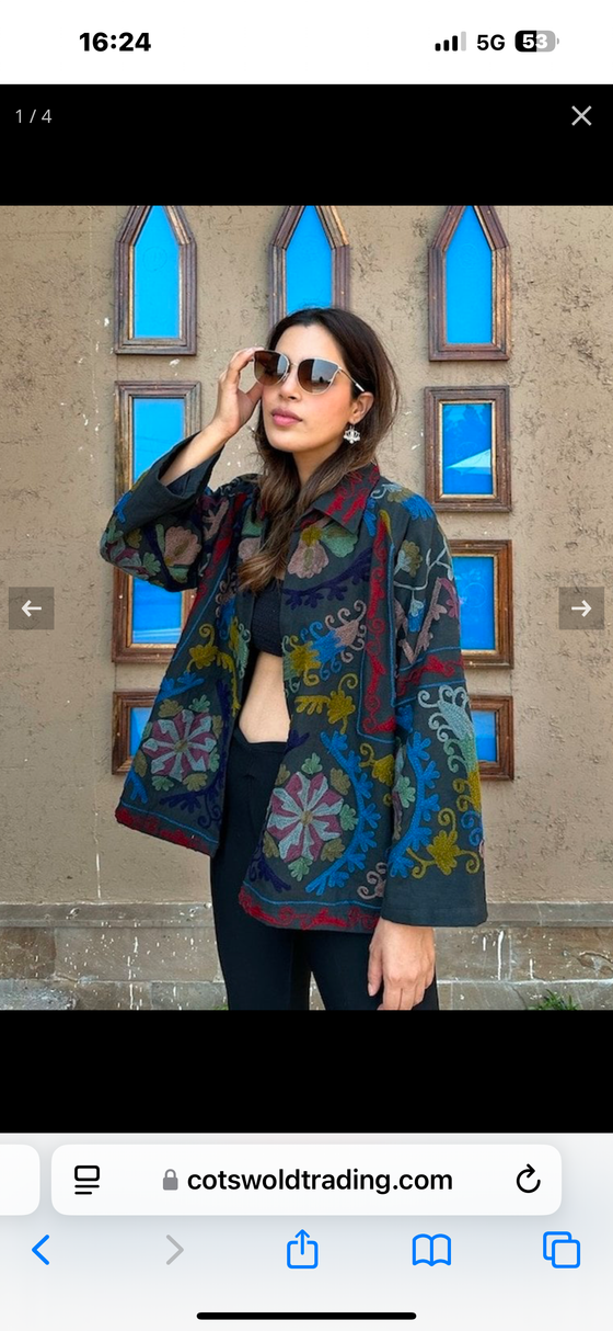 Suzanni Embroidered Jacket with Fur