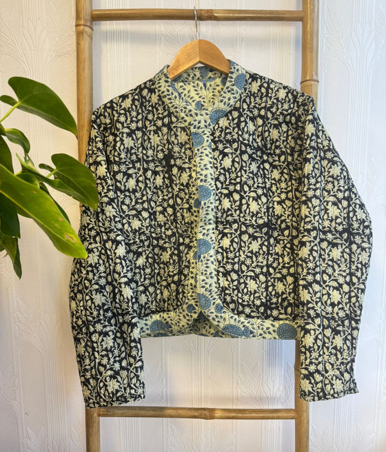 Quilted Kaya Kartikeya Reversible Jacket Blue/Cream