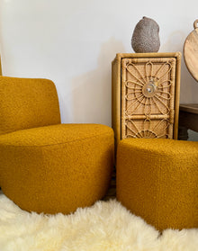  Bouclette Footstool Ochre