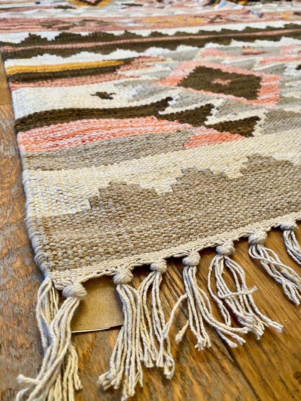 Kilim Rust & Orange Tones Coloured Rug 150 x 220cm