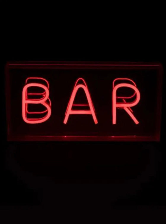 LED Red Neon Acrylic Light Box- Bar